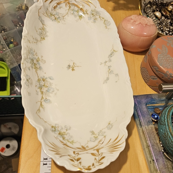 Antique Haviland France Limoges 13" oval serving platter Schleiger 248B - Picture 4 of 6